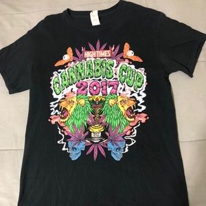 Cannabis Cup T-Shirt Black Size Medium